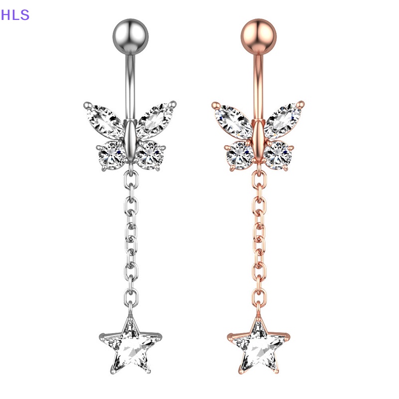 Khuyên Rốn Hình Bướm Đính Đá Zircon Thời Trang Cho Nữ