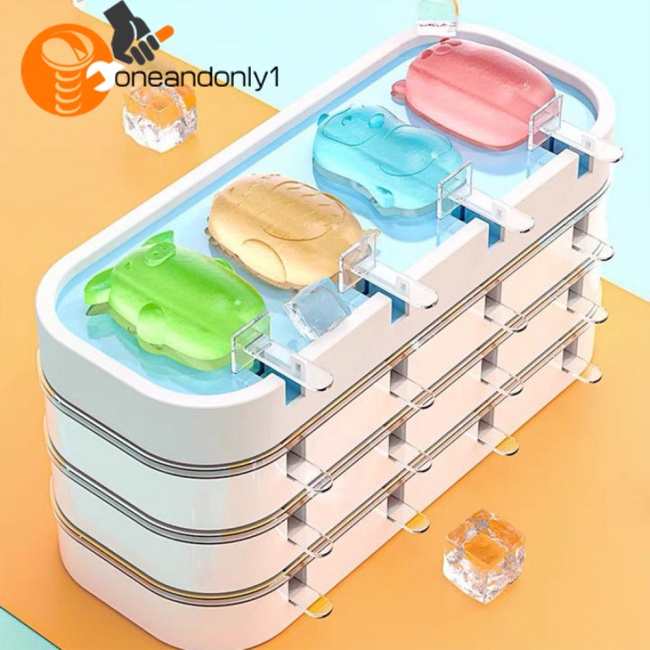 Khuôn Silicone Làm Kem Cỡ Lớn Có Nắp Đậy Tiện Dụng