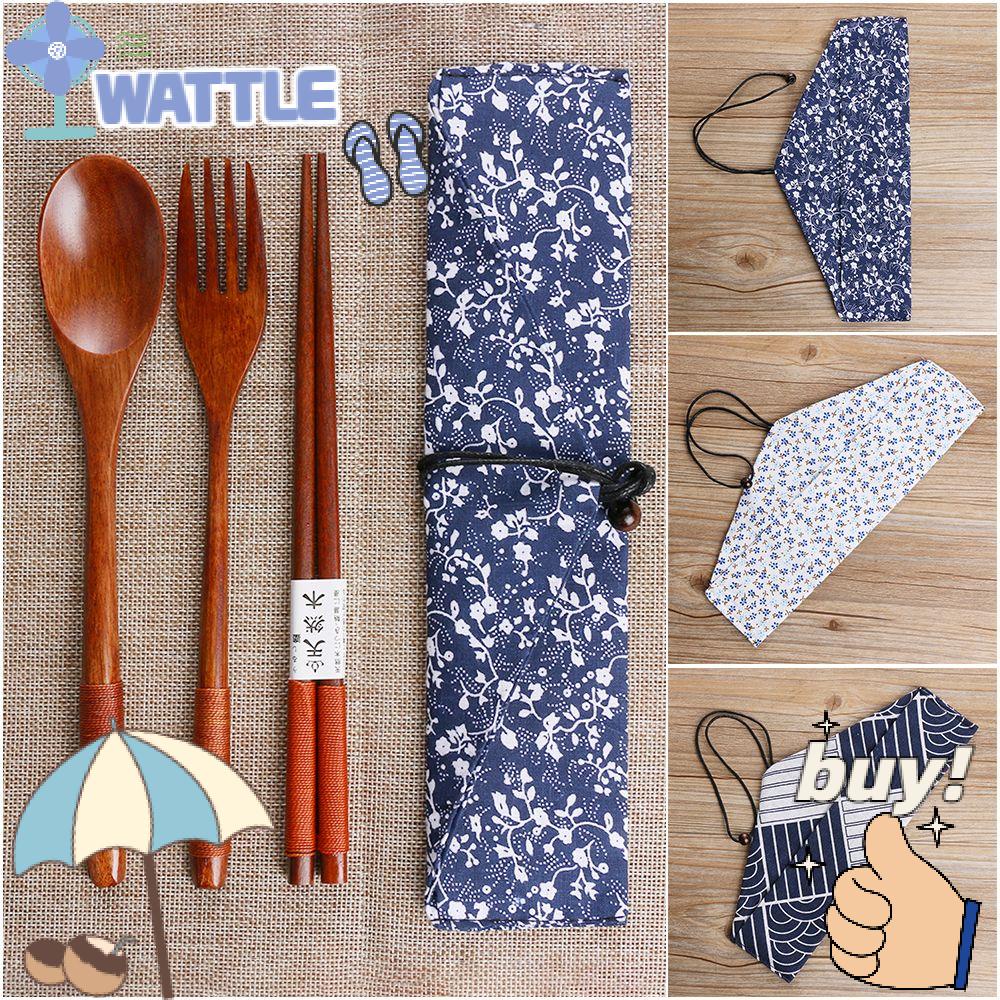 WTTLE Bộ Muỗng Đũa Nĩa Tự Nhiên Phong Cách Nhật Bản