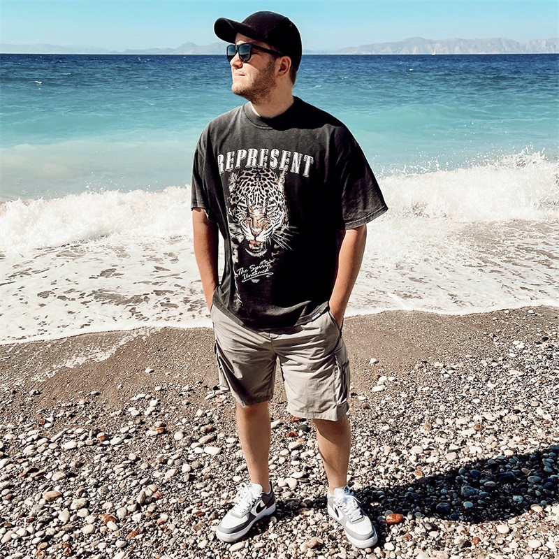 Áo Thun Tay Ngắn Cổ Tròn In Hình Báo Đốm REP88RES88ENT 88