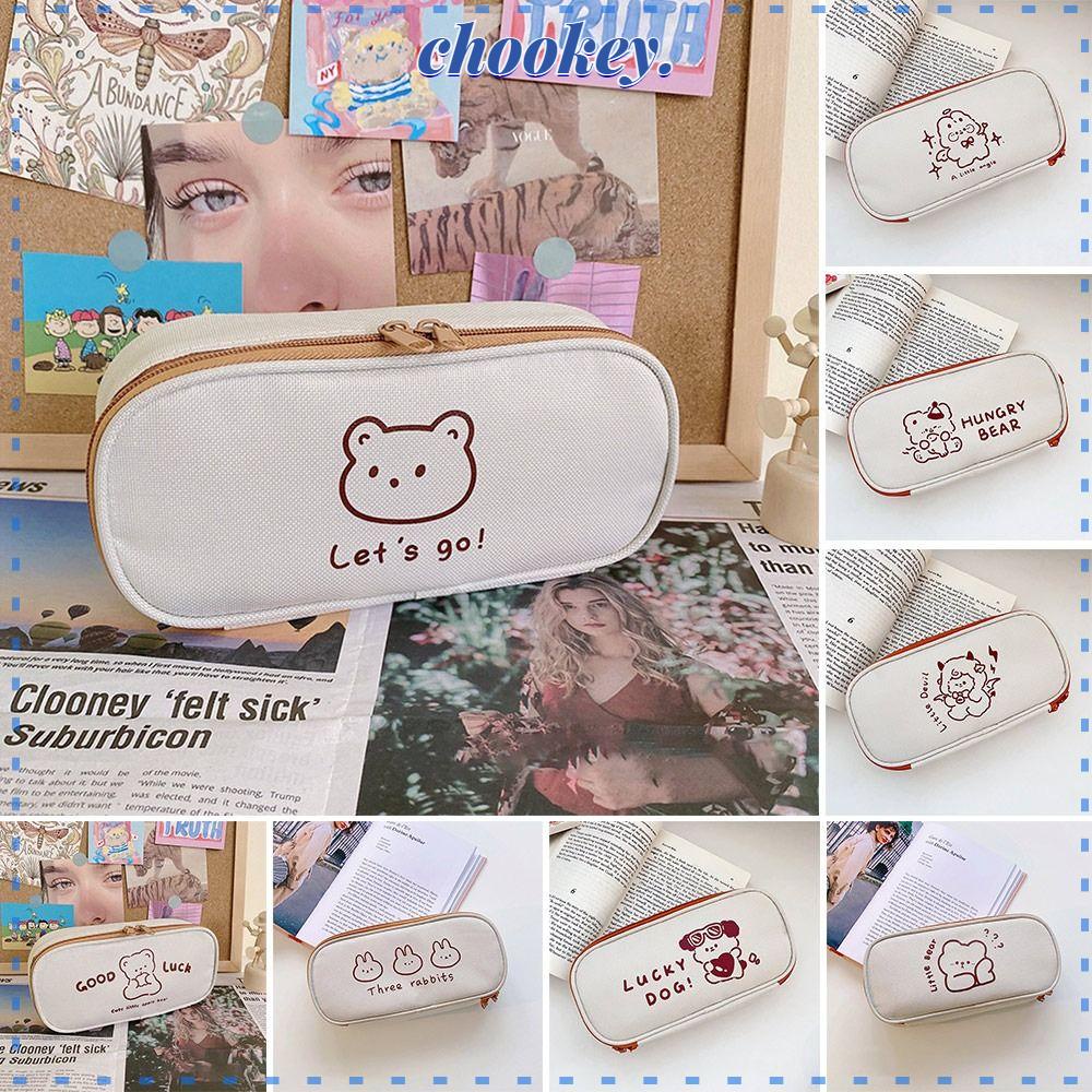CHOOKEY Túi Đựng Bút Hình Gấu Hoạt Hình Dễ Thương