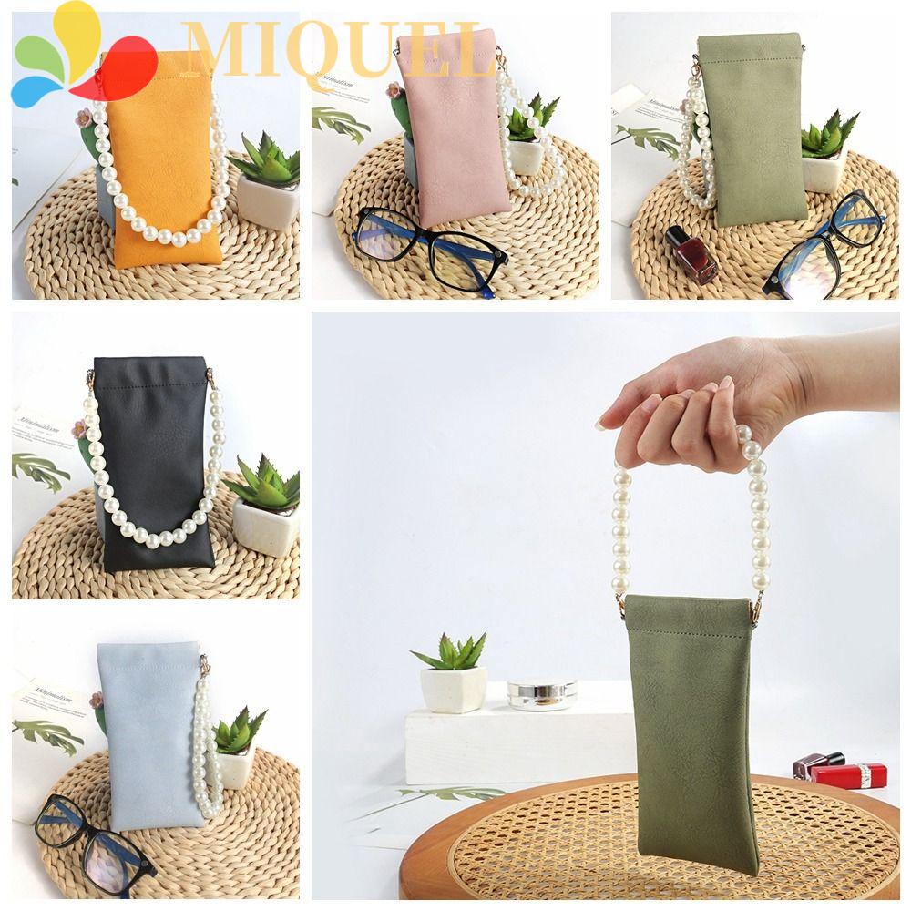 MIQUEL Túi Đựng Mắt Kính Bằng Da PU Màu Trơn Chống Nước Chống Đóng Phong Cách Hàn Quốc Cho Nam