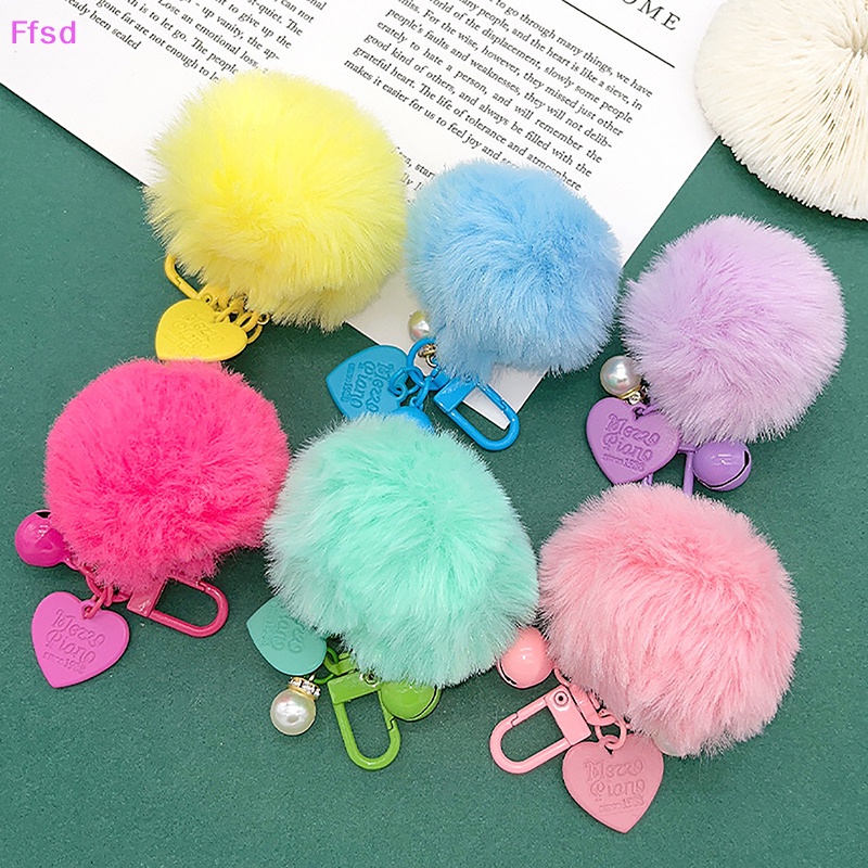 1 Móc Khóa Banh Lông Giả 8cm Nhiều Màu Sắc Thời Trang Dành Cho Nữ