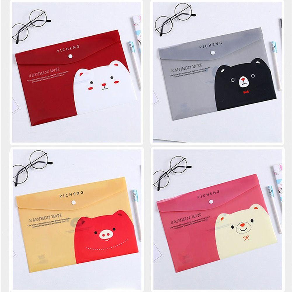 CHOOKEY Bộ 3 Túi Đựng Tài Liệu Khổ A4 A4 Bằng Nhựa Họa Tiết Hoạt Hình Dễ Thương Tiện Dụng Cho Văn Phòng