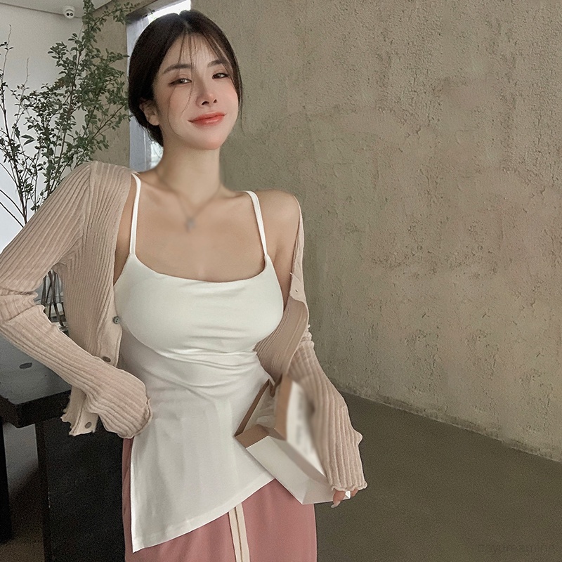 Áo Croptop Hai Dây Hở Lưng Màu Sắc Trơn Thời Trang Mùa Hè Cho Nữ