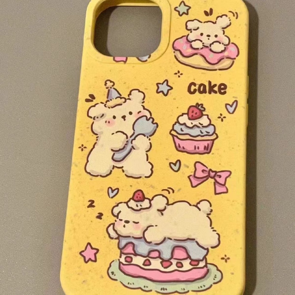 Áo Thun In Hình Cún Con Đáng Yêu Cho Bé121178Ốp Điện Thoại Dẻo Màu Vàng Sữa Họa Tiết Hoạt Hình Dễ Thương Cho iPhone14 Apple promax 13
