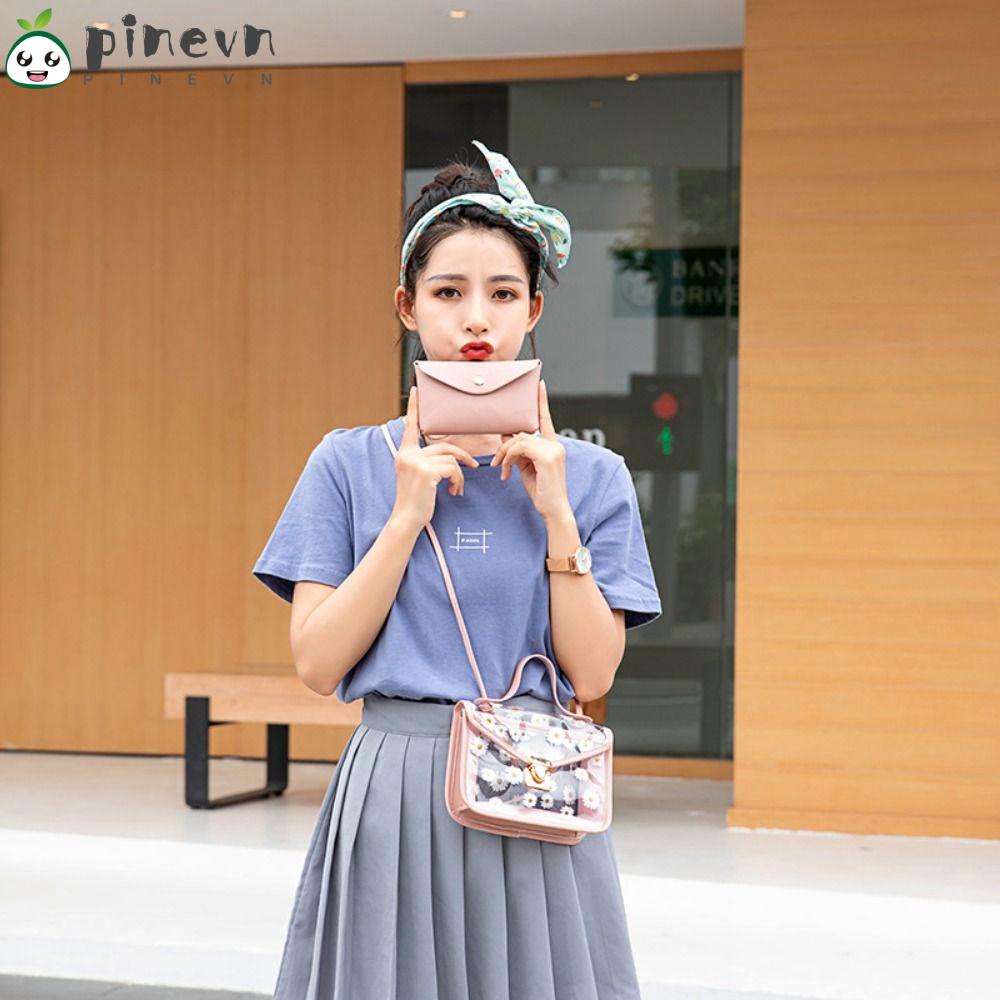 PINEVN Túi Tote Đeo Vai In Họa Tiết Hoa Cúc Dễ Thương Thời Trang Cho Nữ