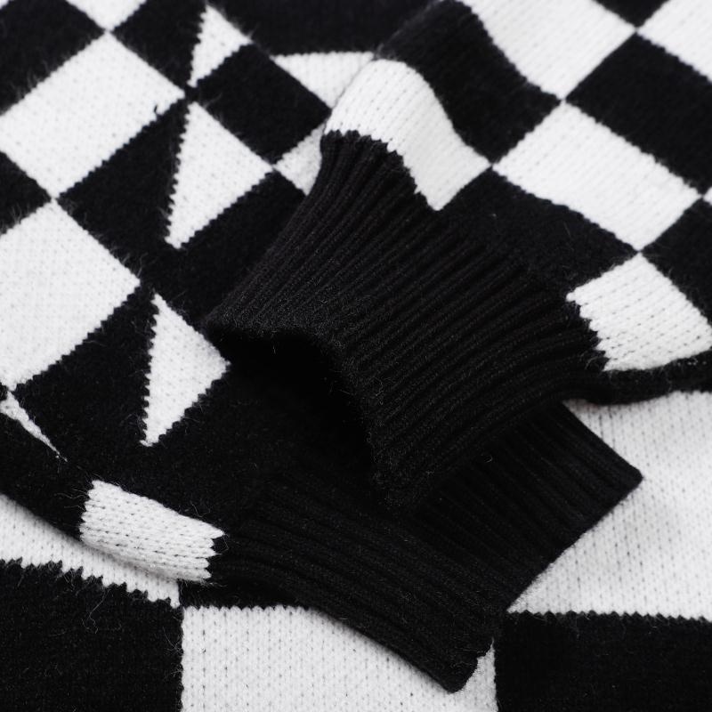 Áo Sweater Dệt Kim Họa Tiết Kẻ Sọc Trắng Đen Thời Trang Thu Đông L111V-111V-5Yrt