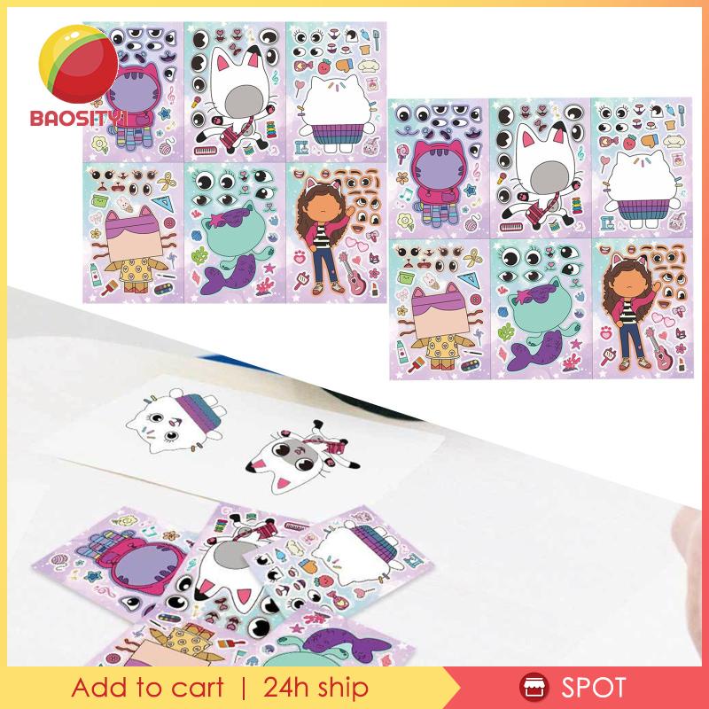 Sách Bộ Sưu Tập Gồm 12 Miếng Dán Hình Gương Mặt Sáng Tạo Dành Cho Trẻ Em