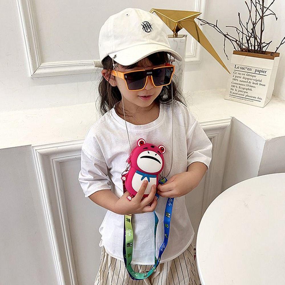 DANES Túi Đeo Chéo Vai Bằng Silicone Hình Chú Ếch Hoạt Hình Đáng Yêu Dành Cho Đi Du Lịch