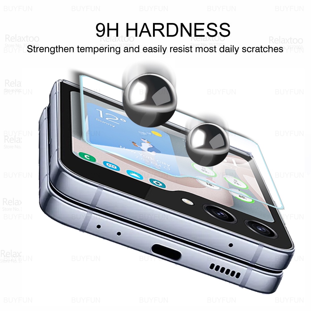 Set 3 Kính Cường Lực Bảo Vệ Màn Hình Điện Thoại Samsung Galaxy Z Flip5 5G ZFlip5 Flip 5 ZFlip 5 GalaxyZFlip5