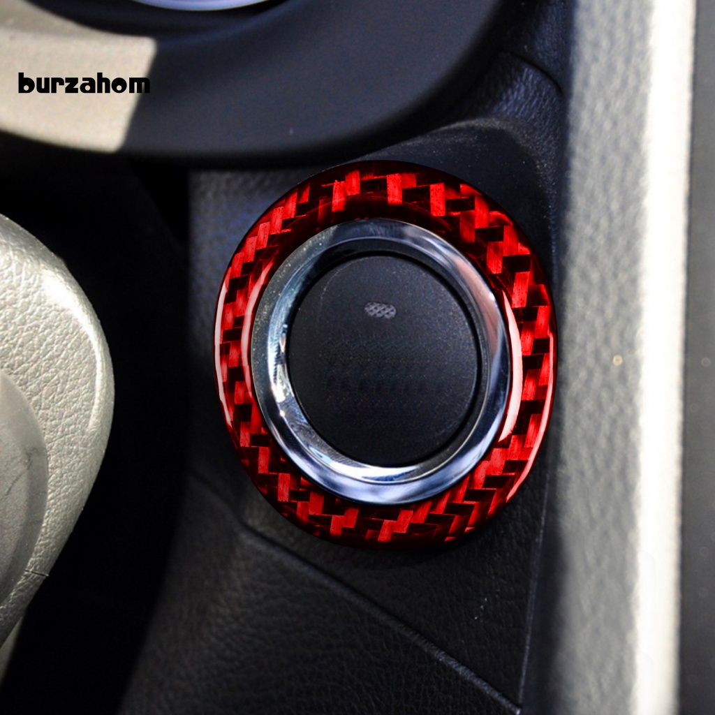 Miếng Dán Trang Trí Nút Khởi Động Xe Hơi Tự Dính Họa Tiết Sợi Carbon Cho Forester 13-19