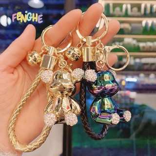 Móc khóa hình gấu đính đá hoạt hình dễ thương
