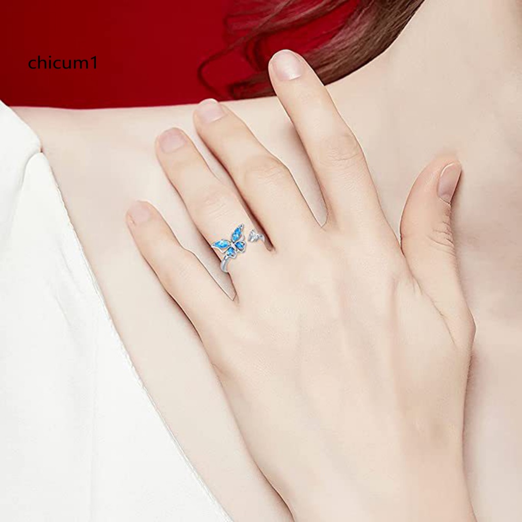 Nhẫn Hở Mạ Điện Hình Bướm Không Phai Xoay Được Duyên Dáng