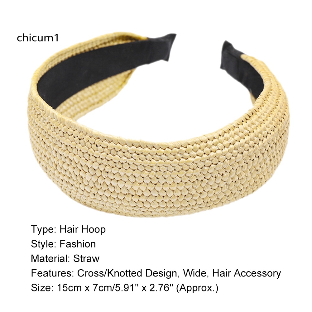 Băng Đô Đan Sợi Rơm Thời Trang Hè Cho Nữ