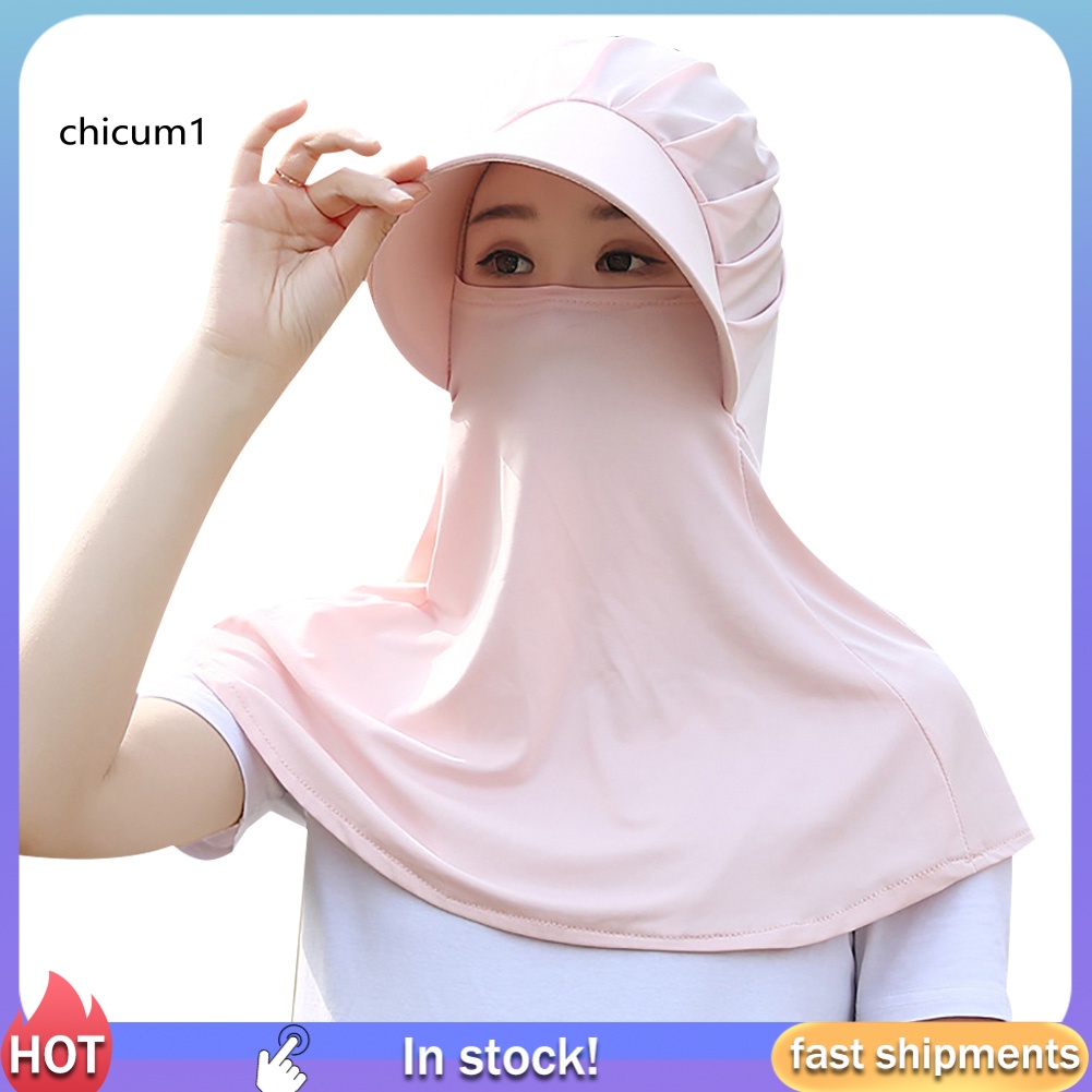 Mũ Che Mặt Vành Rộng Chống Tia UV Màu Trơn Có Thể Gấp Gọn Dành Cho Người Lớn Và Trẻ Em