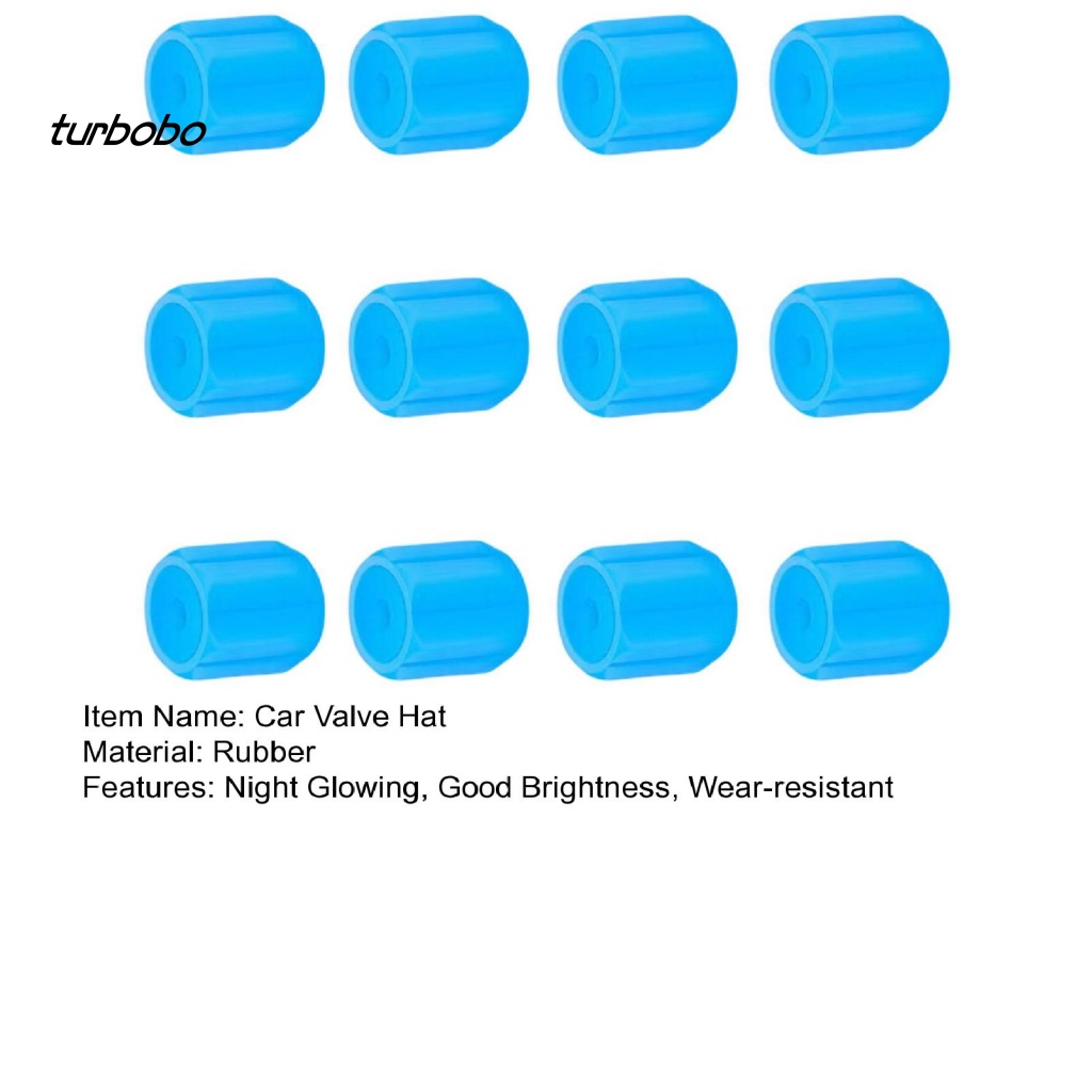 Bộ 12 Vỏ Bọc Van Bánh Xe Dạ Quang Chống Bụi Trang Trí Cho Xe Hơi