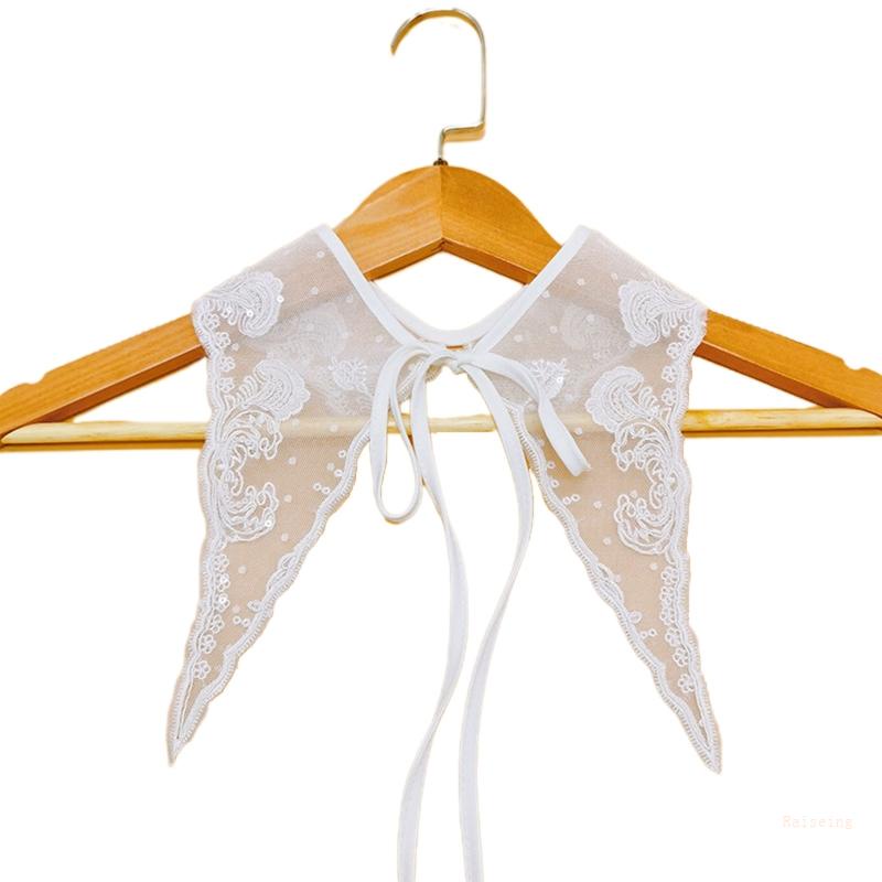 Khăn Choàng Cổ Ren Đính Kim Sa Hình Tam Giác Có Thể Tháo Rời Cho Nữ