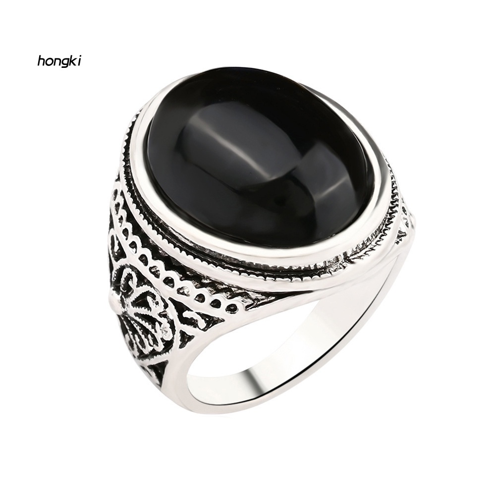 Nhẫn ĐíNh Đá Mã NãO Giả HìNh Oval Phong CáCh Retro