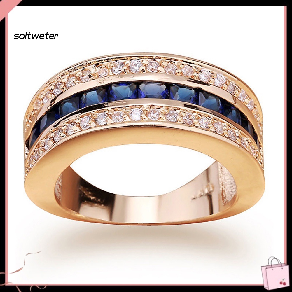 Nhẫn Đính Hôn Đính Đá Lấp Lánh Phong Cách Thời Trang Unisex