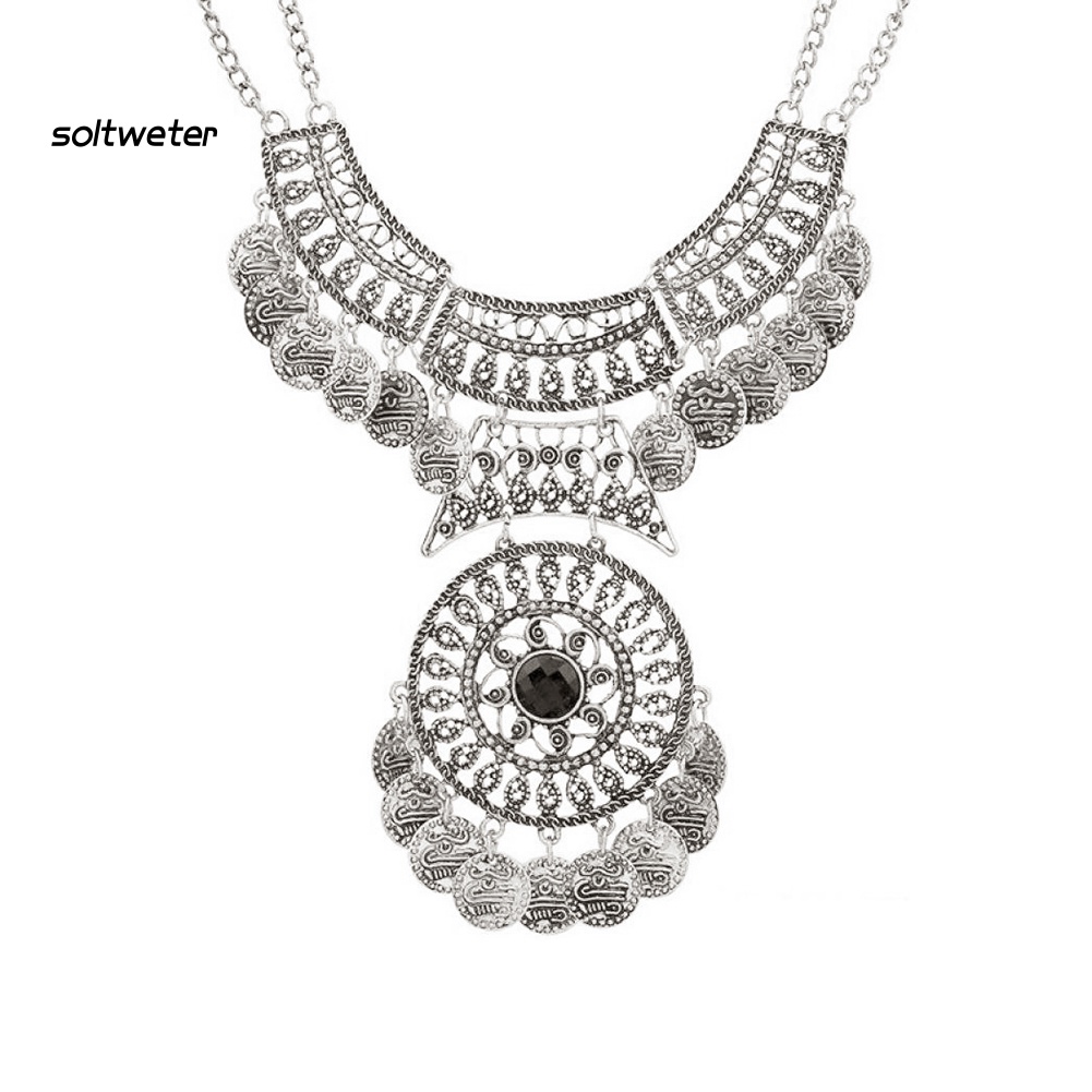 Vòng cổ Mặt Đồng Xu Phong Cách Bohomian Cho Nữ