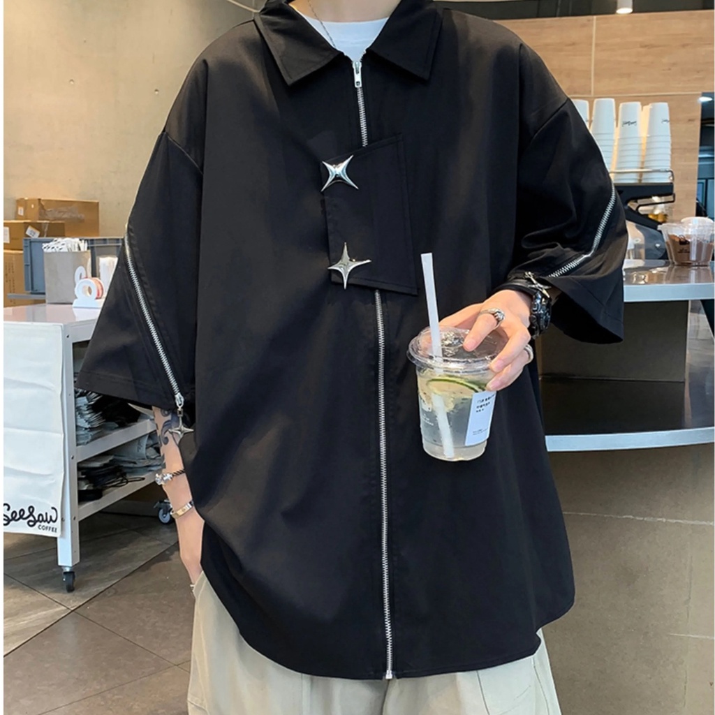 Áo Sơ Mi Ngắn Tay Thời Trang Mùa Hè Hàn Quốc Dành Cho Nam