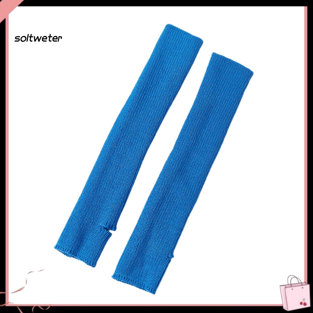 1 Đôi Tất Dệt Kim Dày Giữ Ấm Chân Màu Sắc Đơn Giản