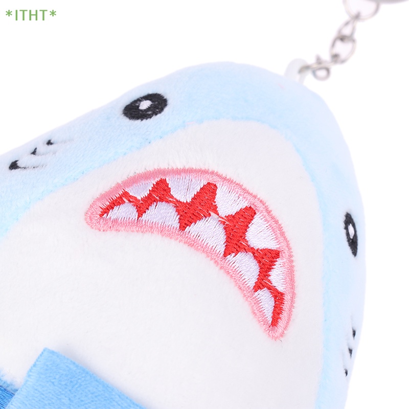 1 Móc Khóa Hình Cá Mập Nhồi Bông Răng To Sáng Tạo Cho Ba Lô / Túi Xách Mới