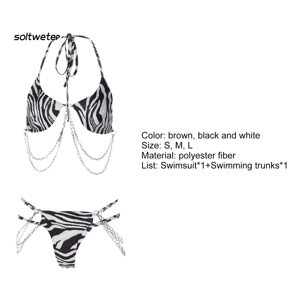 Bộ Đồ Bơi 2 Mảnh Họa Tiết Ngựa Vằn Thời Trang Mùa Hè Cho Nữ