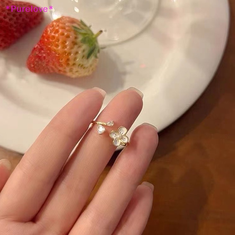 Nhẫn Hở Hình Hoa Đính Ngọc Trai Nhân Tạo Thời Trang Dành Cho Nữ Mới
