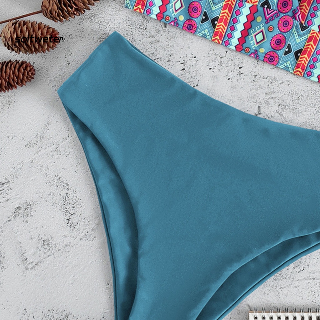 Bộ Bikini 2 Mảnh Lưng Cao In Họa Tiết Phong Cách Bohemian Cổ Điển Thời Trang Đi Biển Cho Nữ