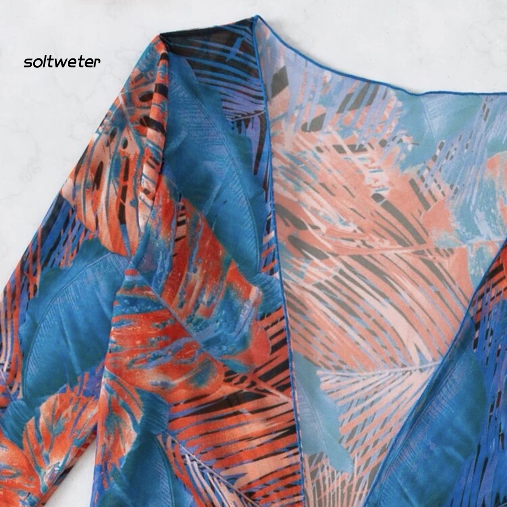 Bộ Đồ Bơi Bikini 3 Mảnh Tay Dài Bằng Polyester In Họa Tiết Thời Trang Kèm Dây Đeo Cho Nữ