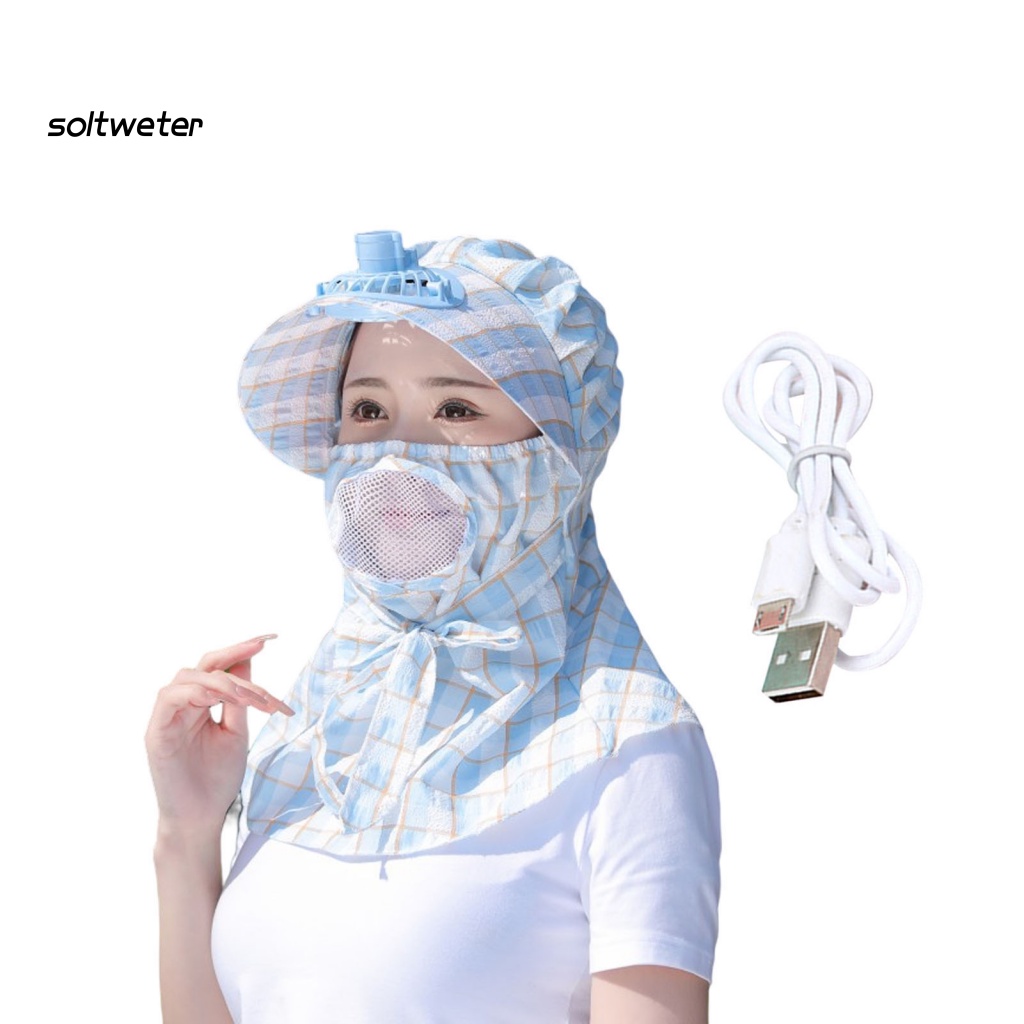 Quạt Điện Đội Đầu Thoáng Khí Chống Nắng Có Thể Sạc Lại Cho Nữ