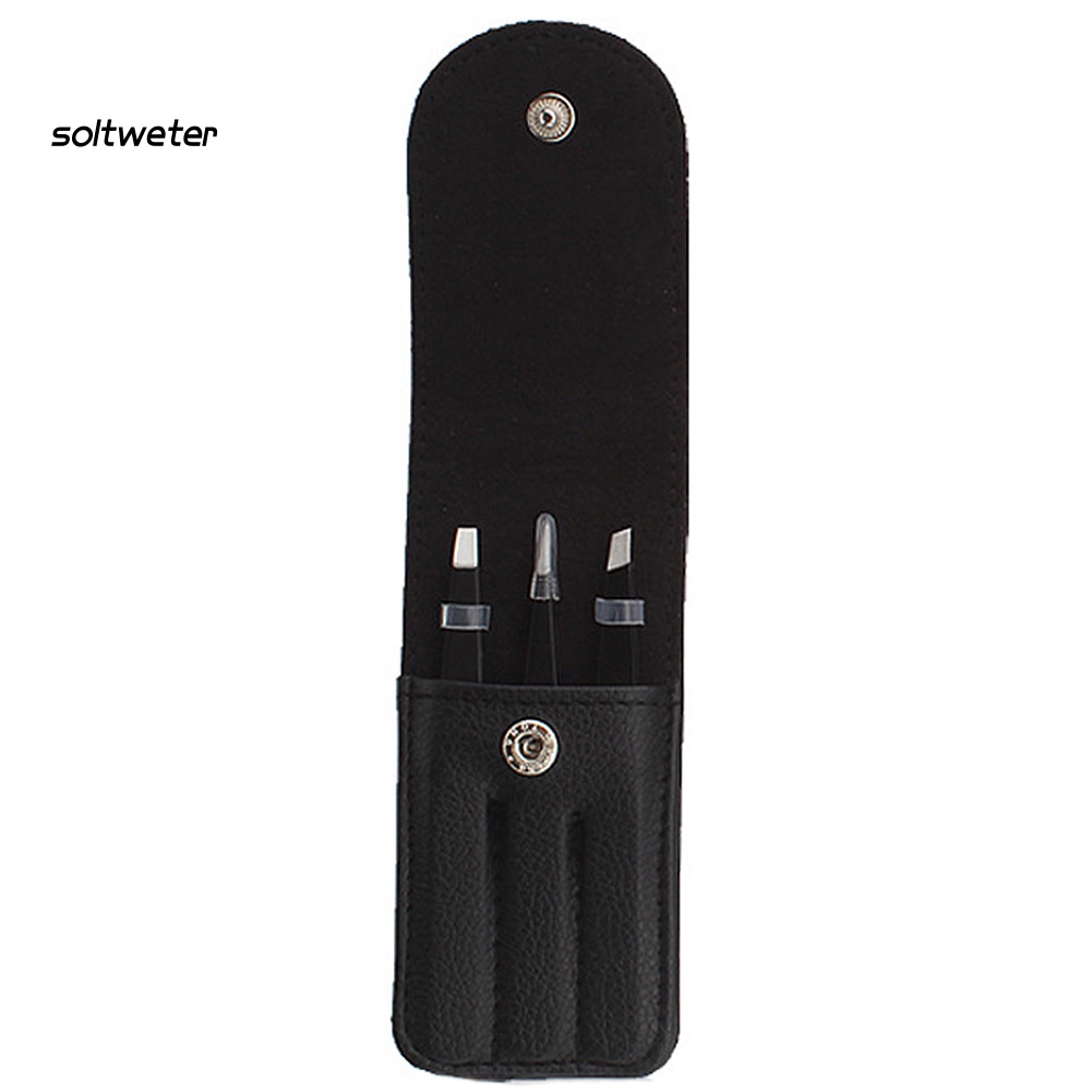 Bộ 3 Nhíp Nhổ Lông Mày Bằng Thép Không Gỉ