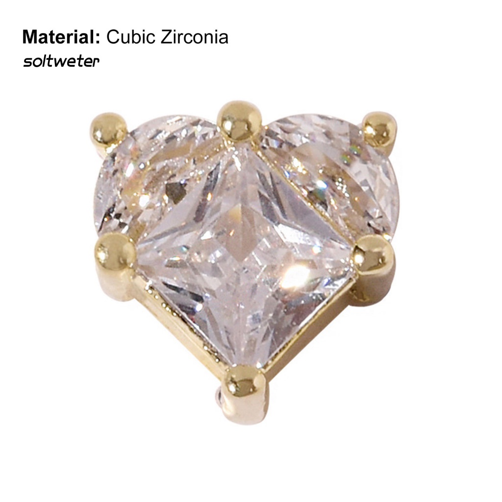 Phụ Kiện Trang Trí Móng Tay Họa Tiết Trái Tim Đính Đá 3D Sang Trọng