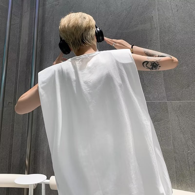 Áo Thun Ba Lỗ Thể Thao Bằng Cotton Nguyên Chất Dáng Rộng Phong Cách Đường Phố Mới Mùa Hè Cho Nam