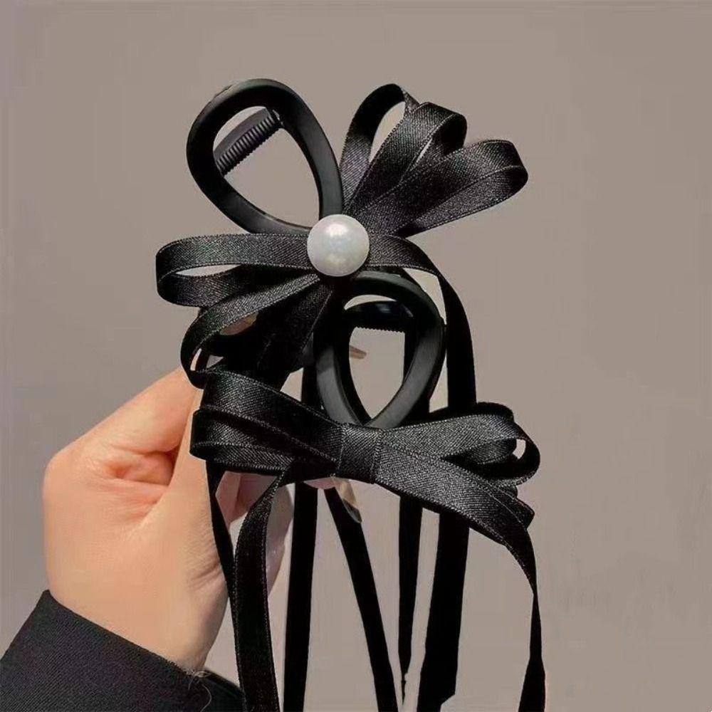 CABEZA Kẹp Tóc Đuôi Ngựa Bằng Nhựa Satin Hai Mặt Hình Cá Mập Ngọt Ngào