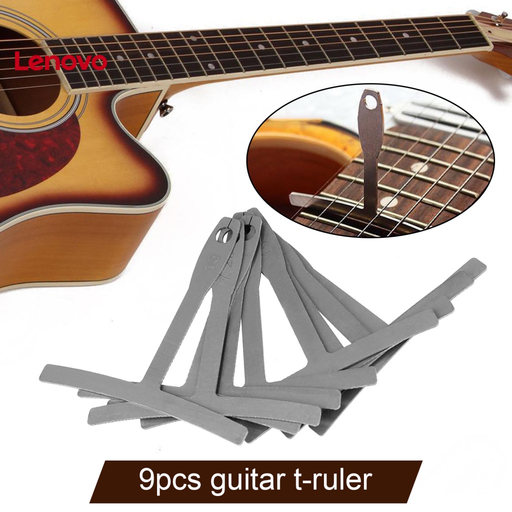 Bộ 9 Thước Đo Dây Đàn Guitar Điện Hình Chữ T Bằng Thép Không Gỉ Siêu Mỏng
