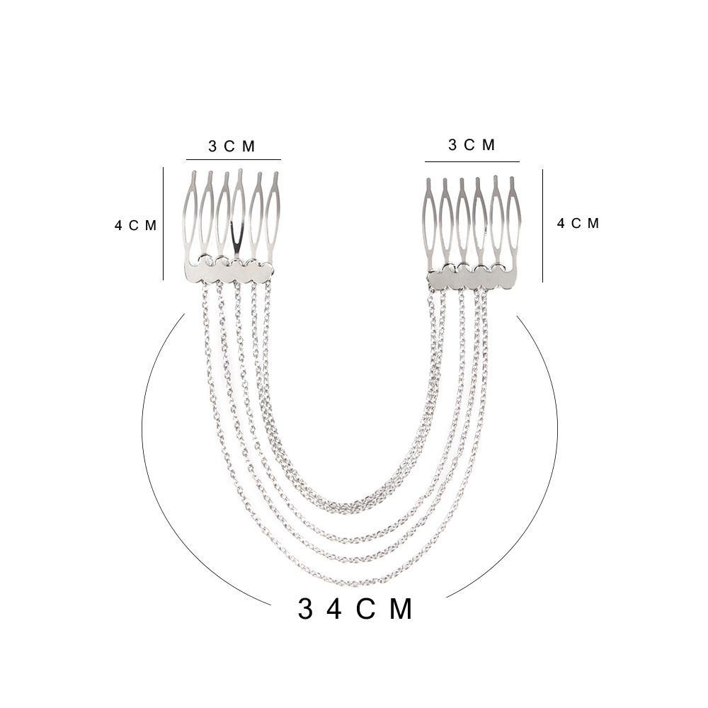 ANEMONE Băng Đô Mạ Vàng / Bạc Dạng Chuỗi Tua Rua Thời Trang
