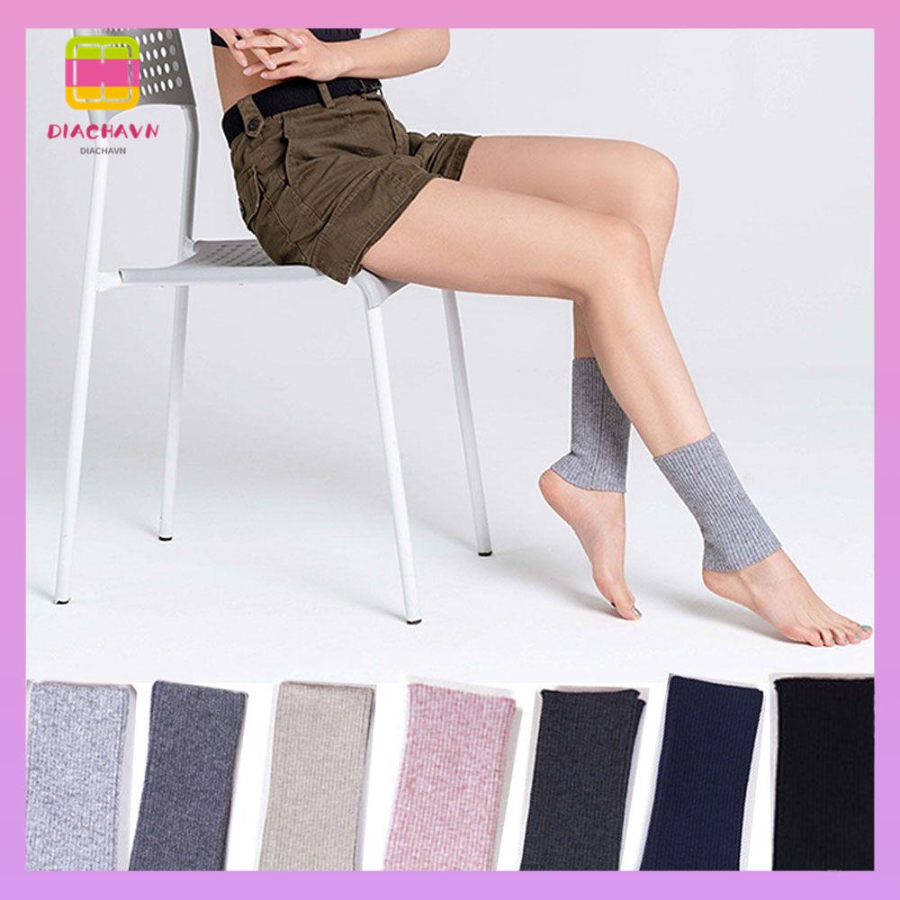 DIACHAVN Tất Ống Chân Dệt Kim Nhiều Màu Sắc Thời Trang Mùa Đông
