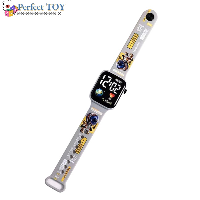 Đồng Hồ Điện Tử Đeo Tay Mặt Vuông Họa Tiết Hoạt Hình Cho Học Sinh