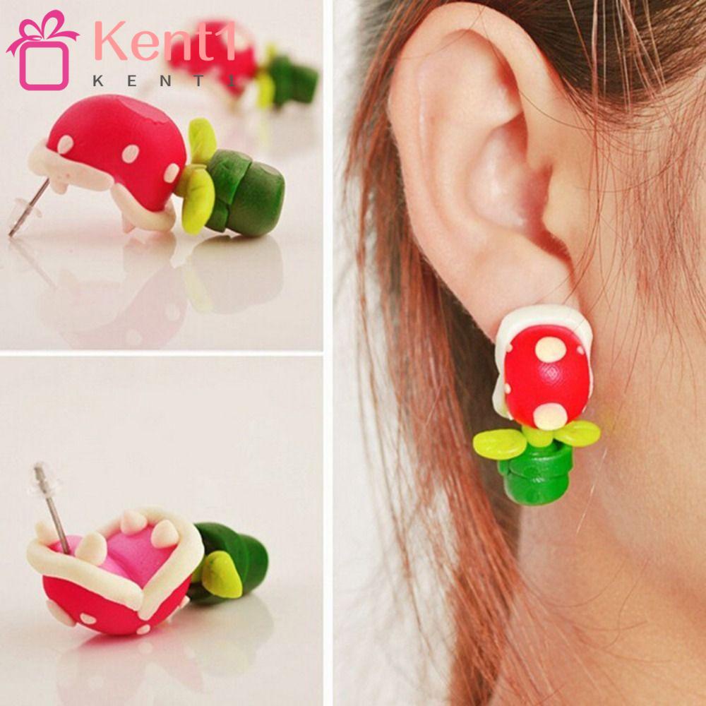 KENT1 Khuyên Tai Hình Hoa Đất Sét Polymer Nhiều Màu Sắc Dùng Làm Trang Sức Thủ Công