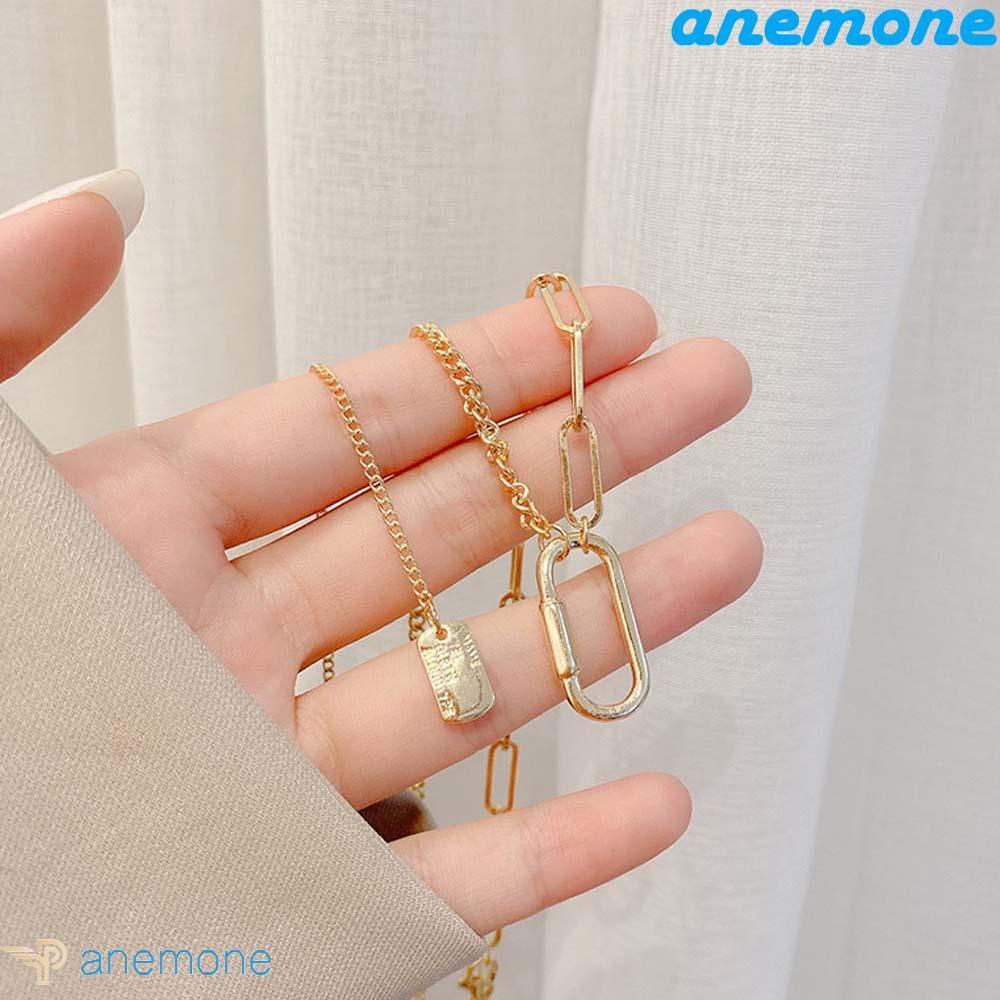 ANEMONE Vòng cổ Choker Mặt Kẹp Giấy Phong Cách Hàn Quốc Cho Nữ