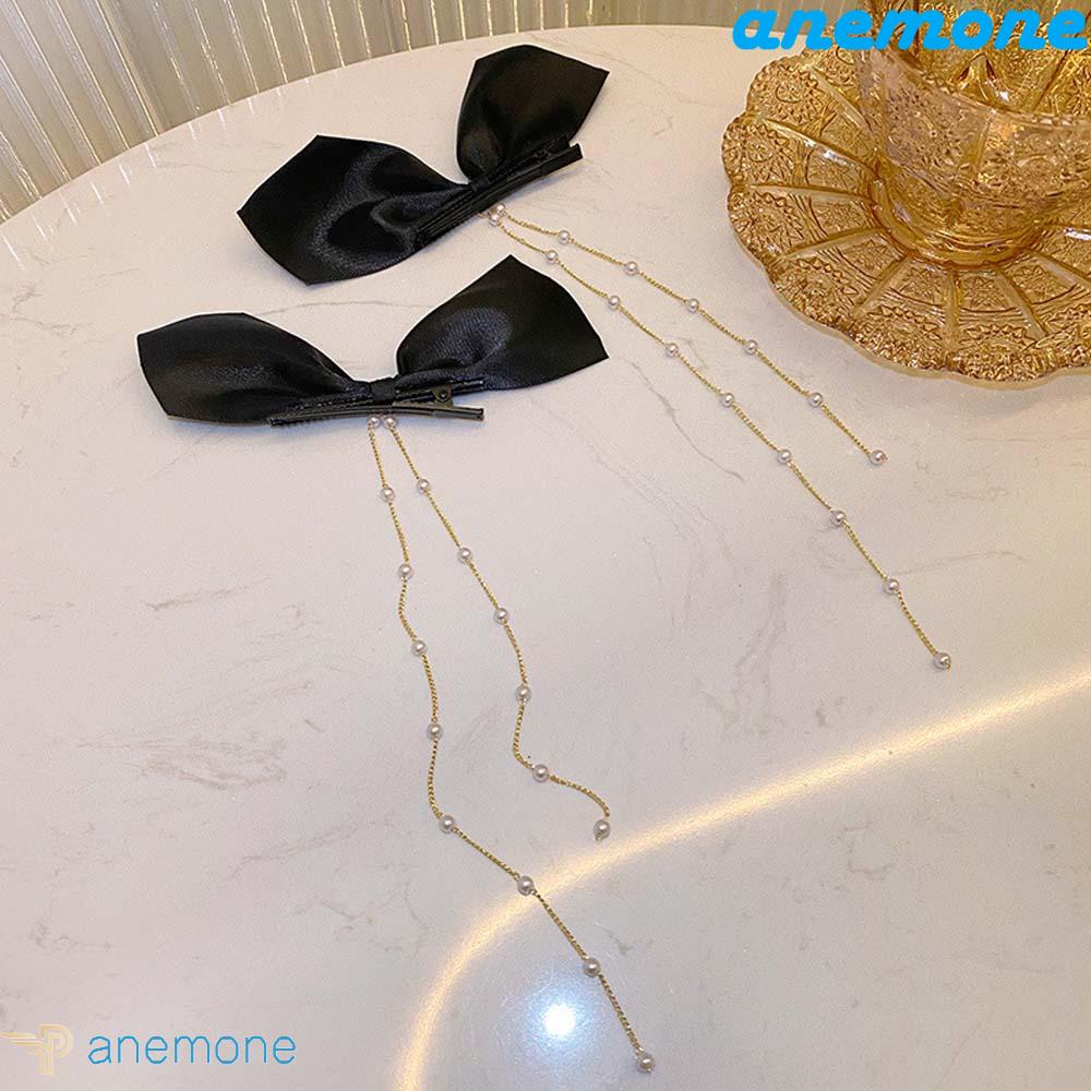 ANEMONE Kẹp Tóc Phối Tua Rua Phong Cách Hàn Quốc Ngọt Ngào Cho Nữ