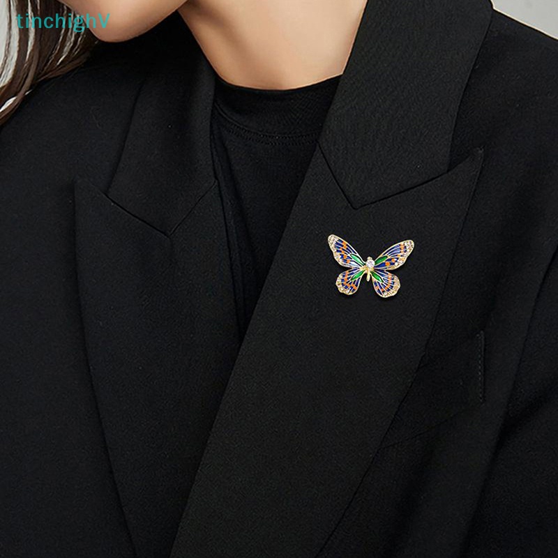 [TinchighV] Ghim Cài Áo Khoác Hình Bướm Đính Đá Pha Lê Trang Trí Tinh Tế Thời Trang [Mới]