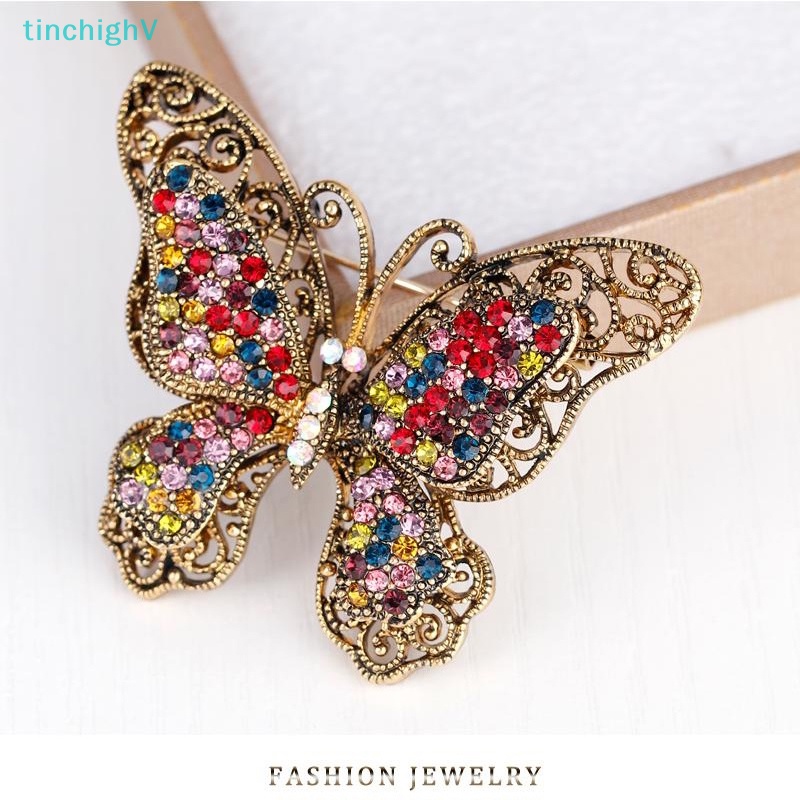 [TinchighV] Trâm Cài Áo Hình Bướm Lớn Đính Pha Lê Sang Trọng