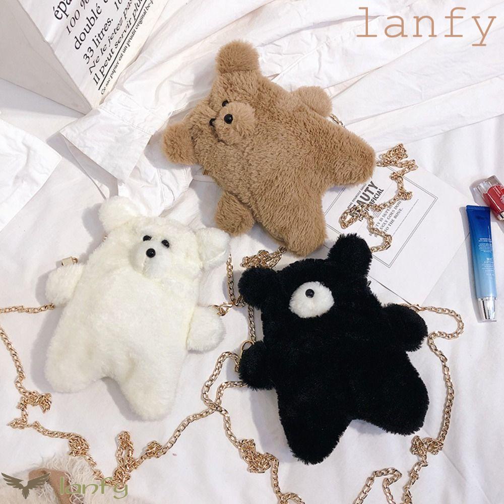 Túi Đeo Chéo Hình Gấu Bông Hoạt Hình Xinh Xắn Đựng Điện Thoại / Tai Nghe