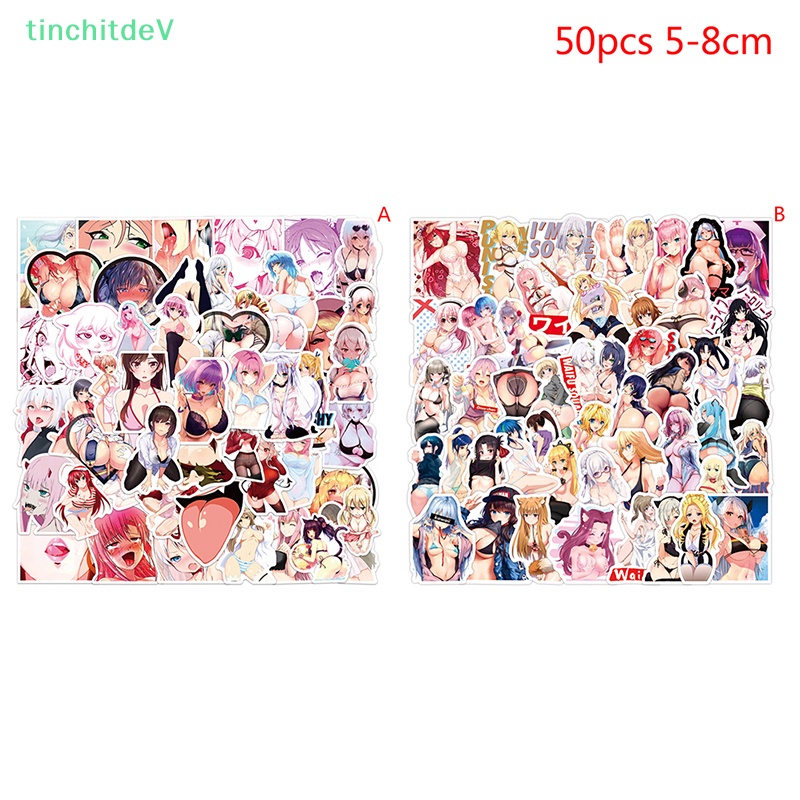 Bộ 50 Miếng Dán Họa Tiết Hoạt Hình Ahegao Gợi Cảm Cho Laptop