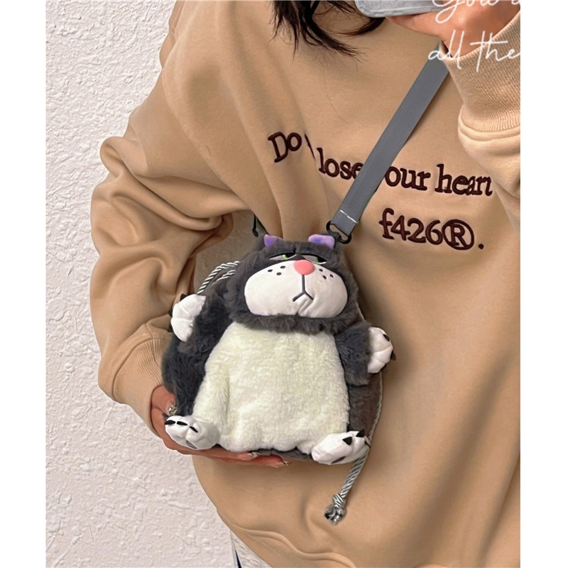 Túi Đeo Chéo Hình Mèo Hoạt Hình Nhồi Bông Dễ Thương Thời Trang 2023 Cho Nữ