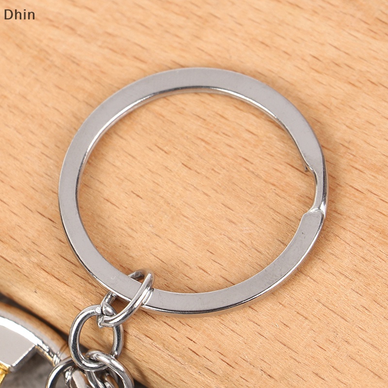 [Dhin] Sports Racing Mixed Color Personality Steering Wheel Modified Car Keychain Creative Model Metal Charm Key Ring COD